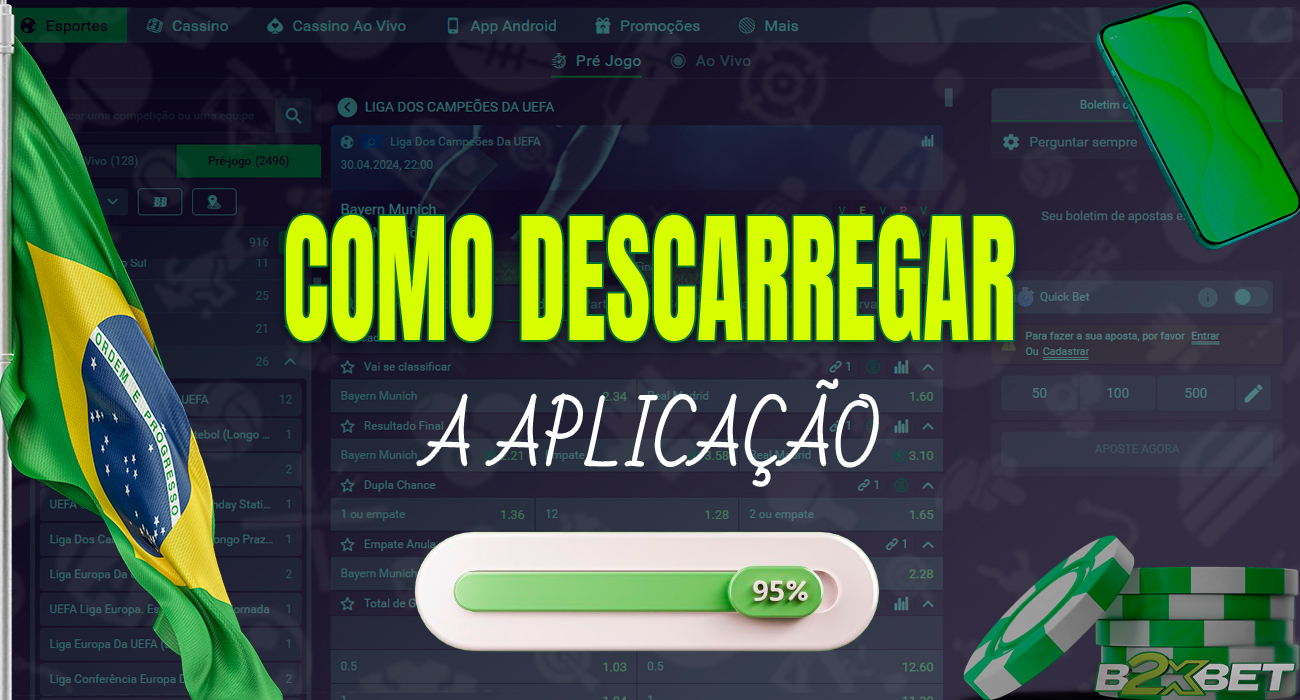 Baixe o aplicativo móvel do cassino online B2xbet agora mesmo! Acesse uma ampla gama de jogos de cassino emocionantes diretamente do seu dispositivo móvel. 