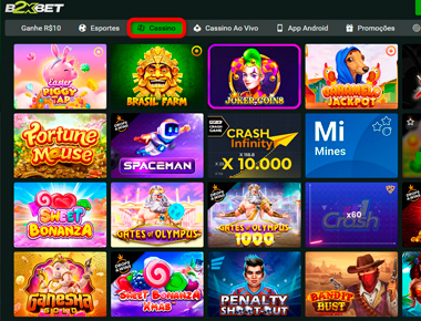 Acesse facilmente os jogos de casino emocionantes ou as opções de apostas desportivas ao clicar nesta seção.